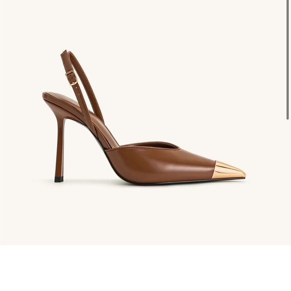 JW PEI gold tipped slingbacks - Picture 1 of 6